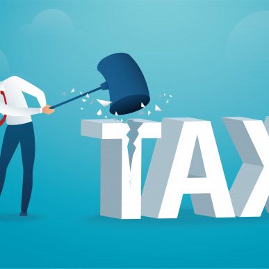 man-destroying-word-tax-with-hammer