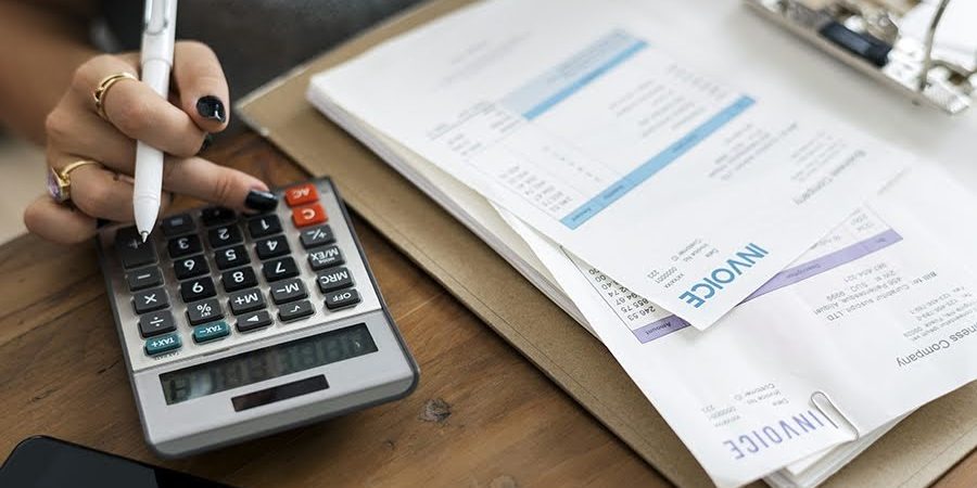 Woman doing accounting